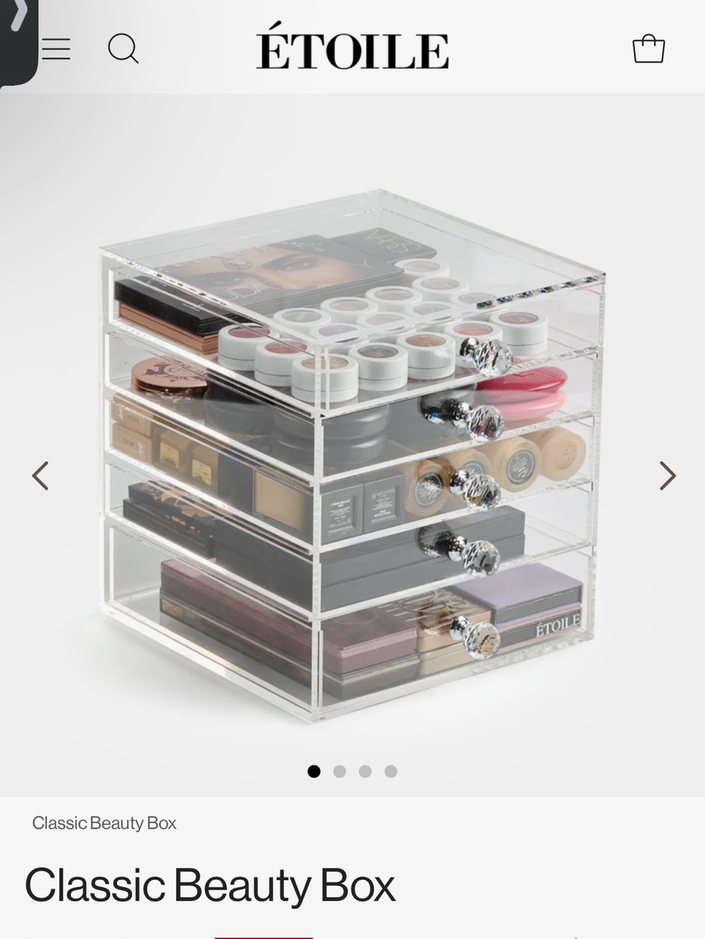 Étoile Clear Acrylic 5-Drawer Makeup Organizer - Transparent
